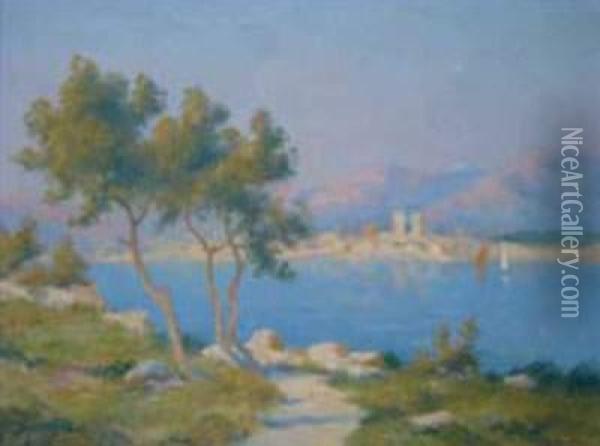 Cannes. Oil Painting - Eugene Jules Delahogue