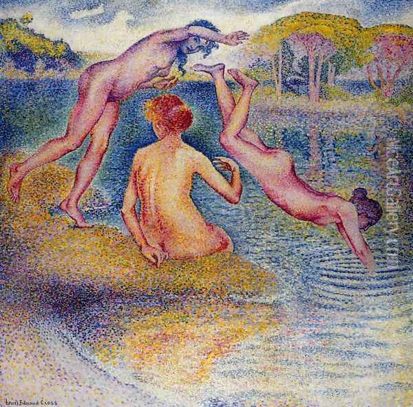 Bathers I Oil Painting - Henri Edmond Cross