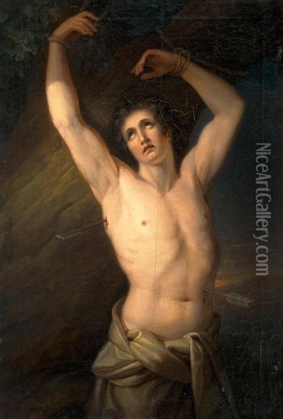 The Martyrdom Of Saint Sebastian Oil Painting - Robert Wilhelm Ekman