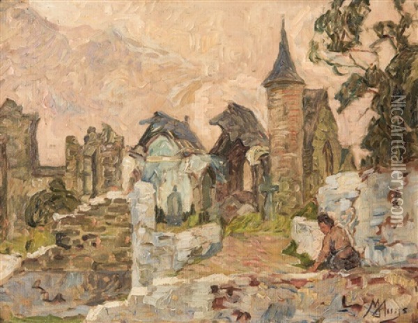 Ruines At Slype (1919) Oil Painting - Modest Huys