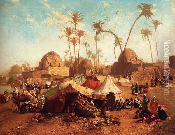 Bedouincamp Oil Painting - Karl Wilhelm Gentz