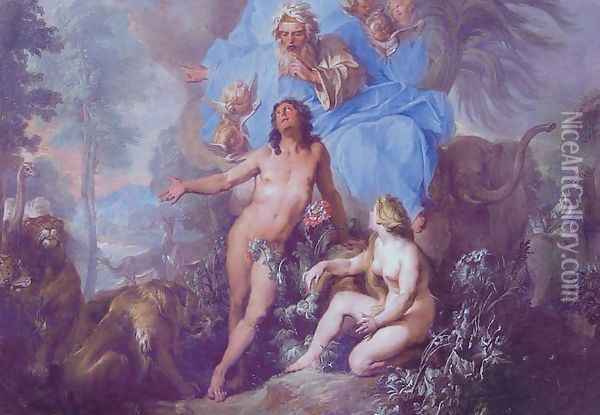 Adam et Eve au Paradis Terrestre Oil Painting - Nicolas Bertin