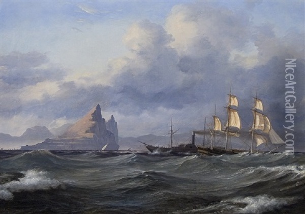 Stormy Sea Oil Painting - Daniel Hermann Anton Melbye