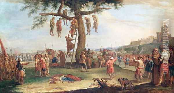 The Hanging, from the 'Miseries and Misfortunes of War' series Oil Painting - Claude Callot
