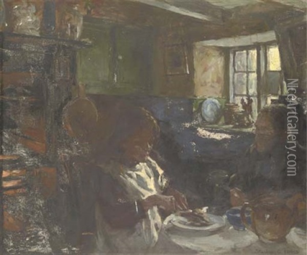 Teatime Oil Painting - Stanhope Forbes