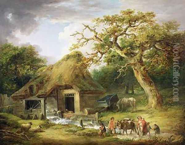 The Old Water Mill 1790 Oil Painting - George Morland