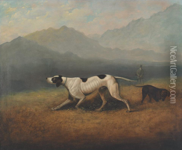 Dog At Point Oil Painting - Herbert Jones
