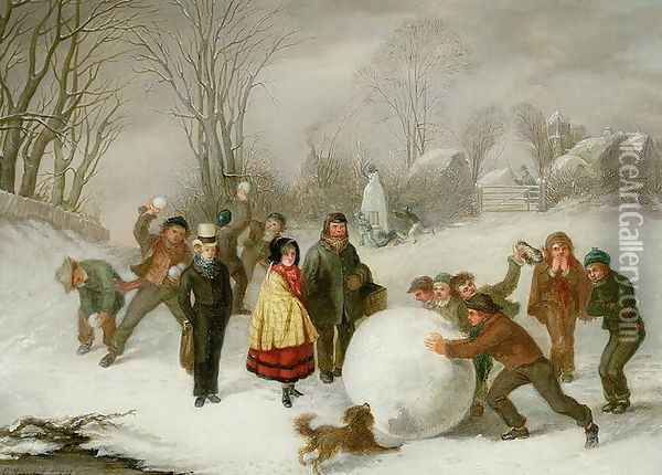 Snowballing Oil Painting - Cornelis Kimmel
