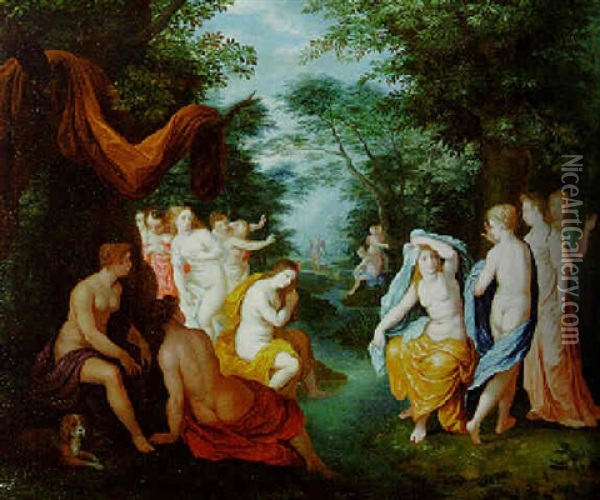 Diana And Acteon Oil Painting - Hendrik van Balen the Elder
