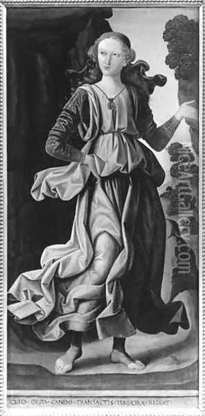 Clio, Muse of History Oil Painting - Giovanni Santi or Sanzio