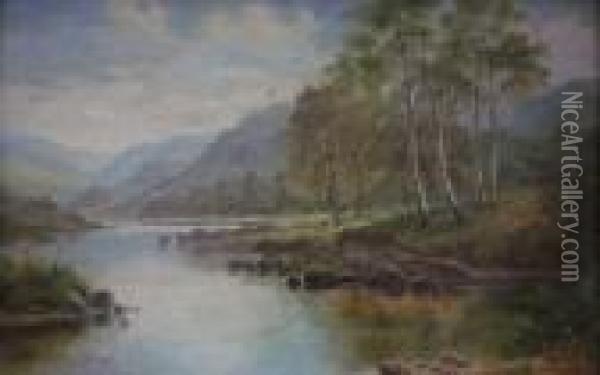 View River Derwent, Lake District Oil Painting - Benjamin Williams Leader