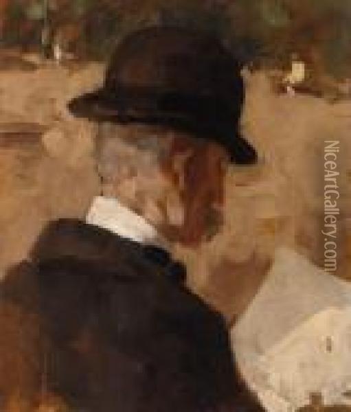 Man With Bowler Hat Oil Painting - Isaac Israels