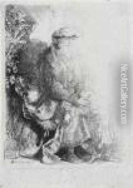 Abraham Umarmt Isaak Oil Painting - Rembrandt Van Rijn