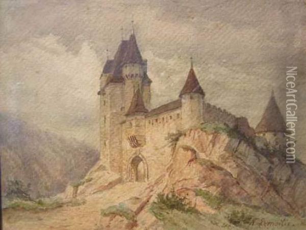 Chateau Oil Painting - Eglantine Robert-H. Lemaitre