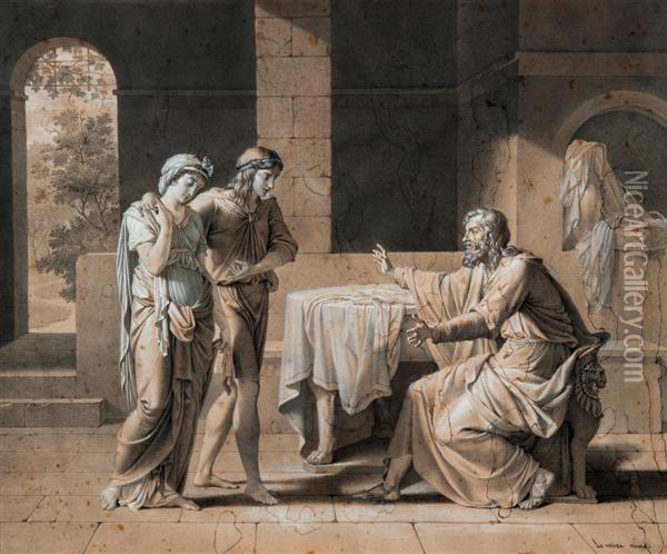 Sujet De L'histoire Ancienne Oil Painting - Charles, L'Aine Lemire
