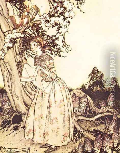 Mother Goose: The Fair Maid who the first of Spring Oil Painting - Arthur Rackham