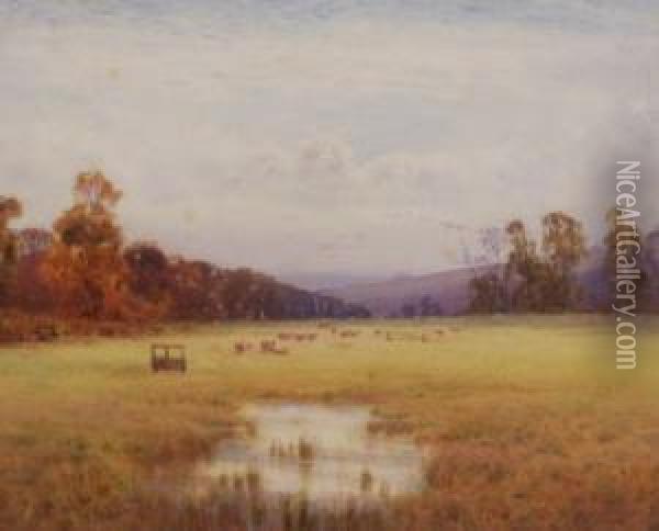 Cows At Pasture Oil Painting - Helen O'Hara