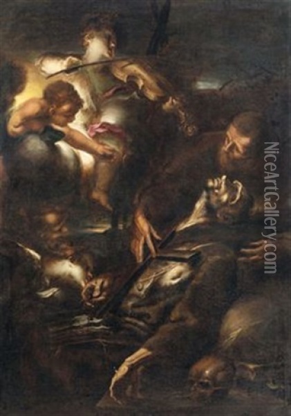 Der Heilige Franziskus In Ekstase Oil Painting - Alessandro Magnasco