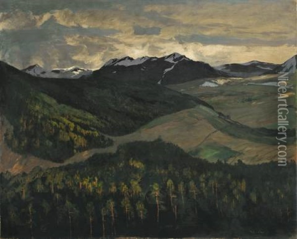 Norwegisches Hochgebirge Oil Painting - Walter Leistikow
