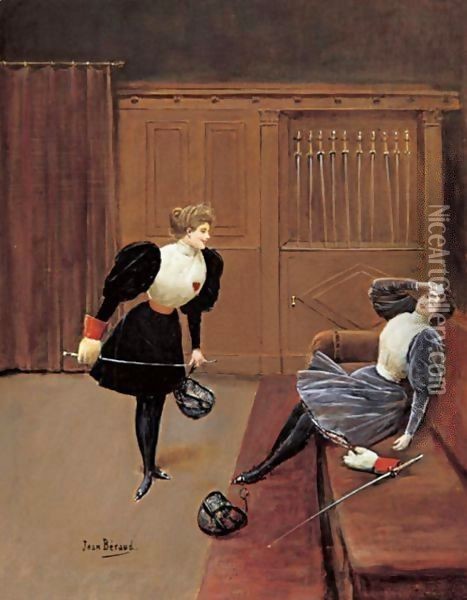 Les Escrimeuses Oil Painting - Jean-Georges Beraud