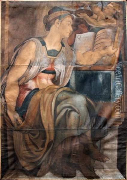 Prophet & Sibyl Oil Painting -  Michelangelo
