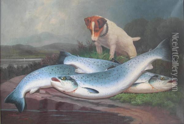 Guarding The Catch Oil Painting - John Russell