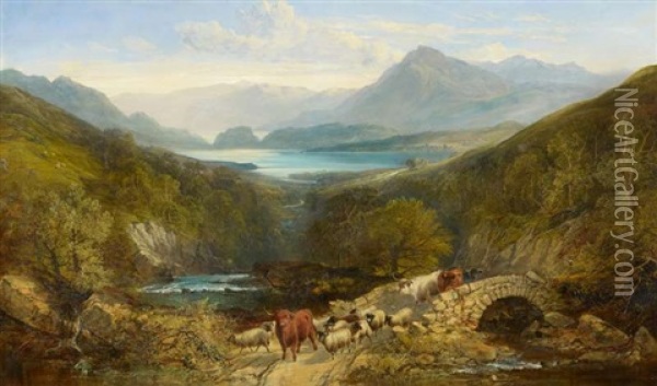 Viehherde Im Schottischen Hochland Oil Painting - Joseph Adam
