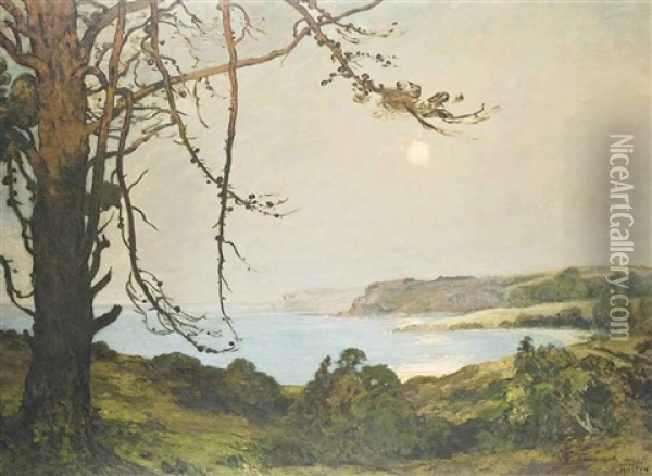 Summer Moon Oil Painting - Thomas Edwin Mostyn