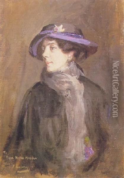 Portrait Of Miss Nora Maclean Oil Painting - John Lavery