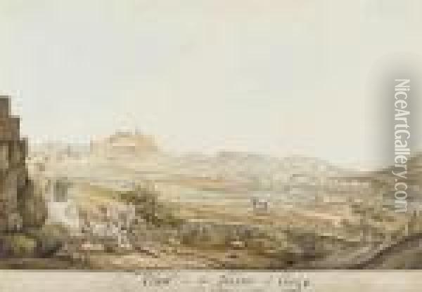 View In The Island Of Gozo Oil Painting - Charles Frederick Von Brocktorff