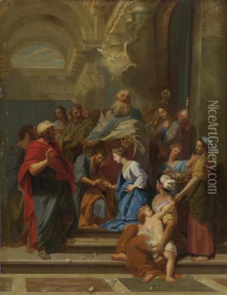 The Marriage Of The Virgin Oil Painting - Francois Le Jeune Jouvenet