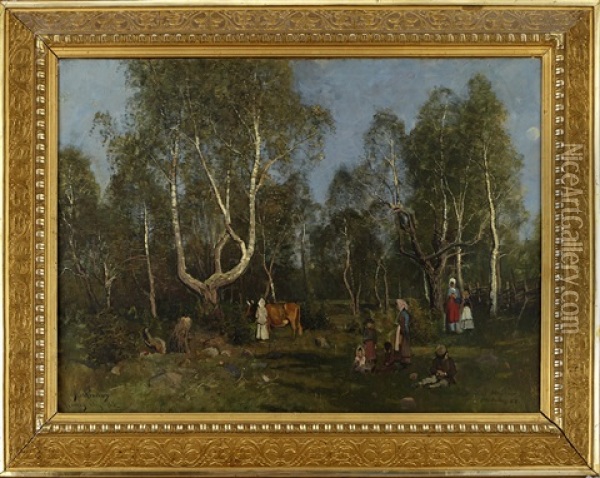 Sommarlandskap I Hasselby Oil Painting - Johan Kindborg