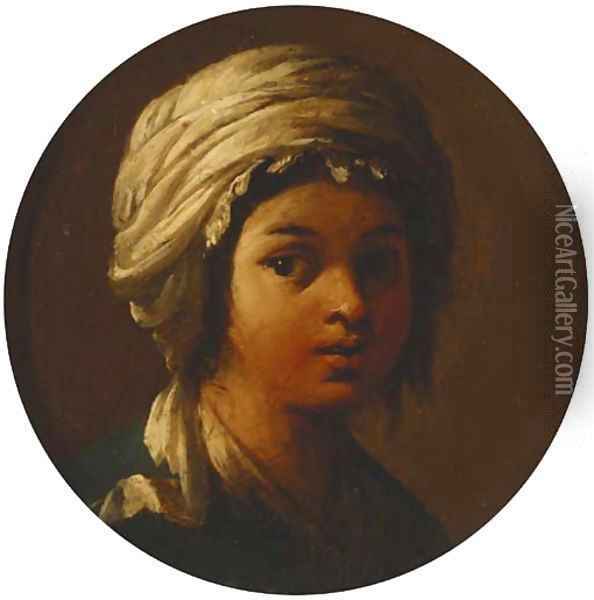 Portrait of a young girl Oil Painting - Claude Vignon