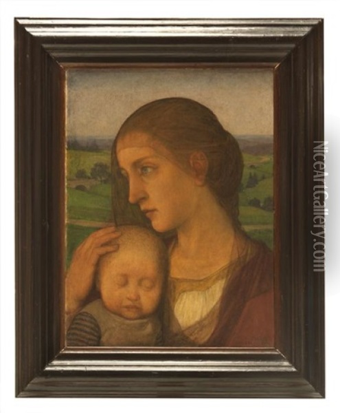 Mother And Child Oil Painting - Wilhelm Haller