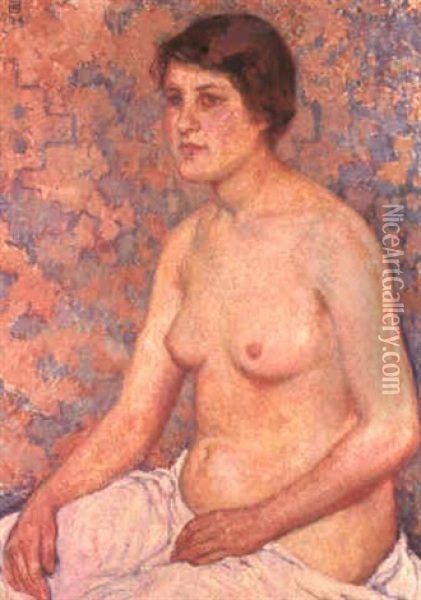 Torse De Jeune Femme Oil Painting - Theo van Rysselberghe