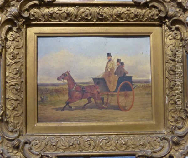 Horse Drawn Chaise, 12 Miles From York Oil Painting - John Dalby