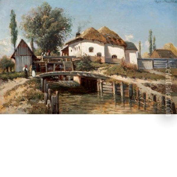 Muhle In Miskolez Oil Painting - Theodor von Hoermann
