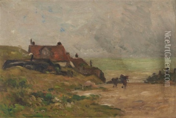 Chaumiere En Bord De Mer Oil Painting - Gustave Achille Guillaumet