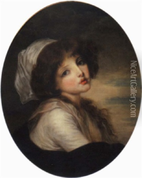 Ritratto Di Fanciulla In Abito E Cuffia Bianca Oil Painting - Jean Baptiste Greuze