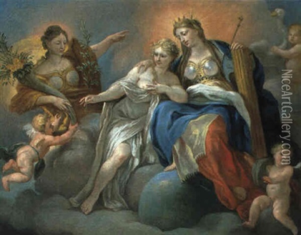 Amor Und Venus Oil Painting - Annibale Carracci