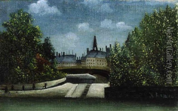 L'ile De La Cite Oil Painting - Henri Rousseau