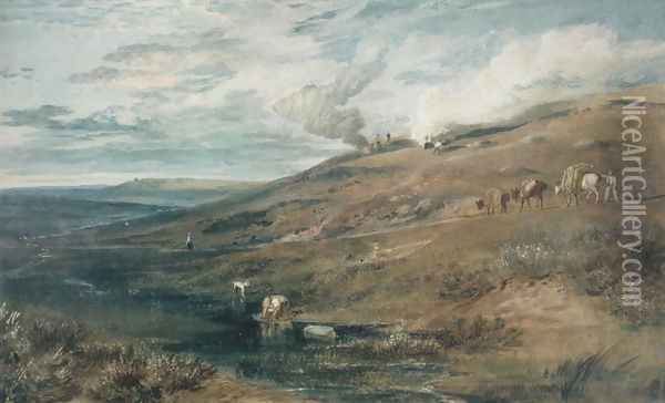 Dartmoor: The Source of the Tamar and the Torridge, c.1813 Oil Painting - Joseph Mallord William Turner