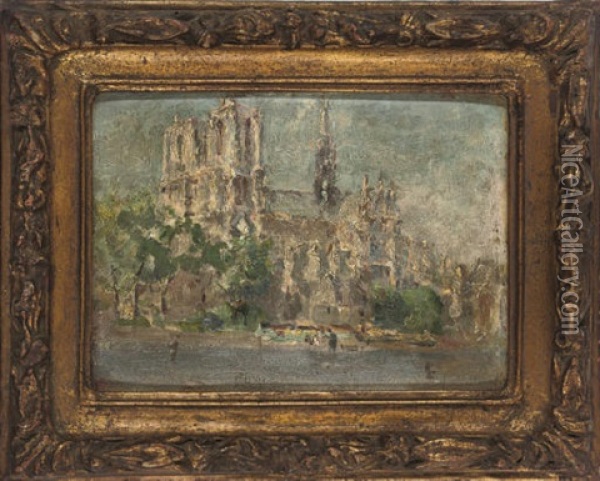 Notre Dame Oil Painting - Lionel Townsend Crawshaw