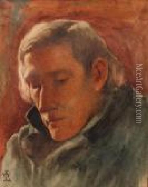 Portrait Of A Fisherman Oil Painting - William Langley