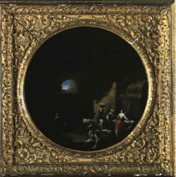 Femme A La Fontaine Oil Painting - Abraham van Cuylenborch