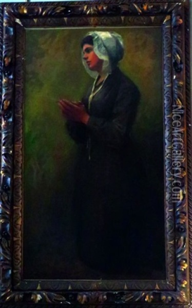 Jeune Femme En Priere Oil Painting - Daniel Ridgway Knight