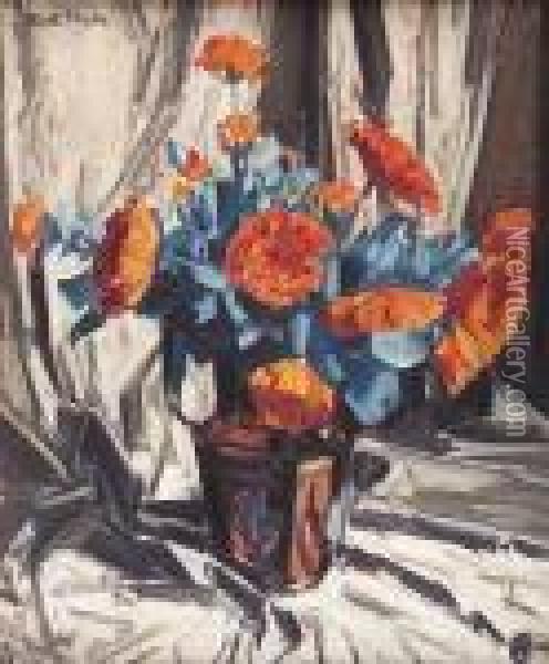 Marigolds Oil Painting - Walter Graham Grieve