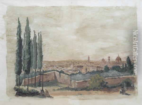 Veduta Di Firenze Oil Painting - Fabio Borbottoni