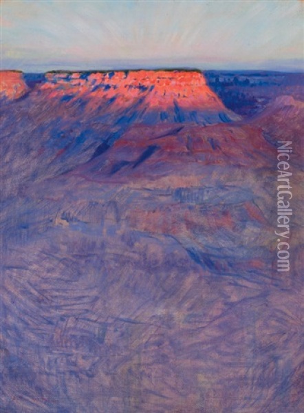 The Glory Of Shiva, Shiva Temple, Grand Canyon Oil Painting - Arthur Wesley Dow