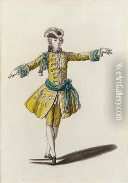 Etude De Costume De Ballet Masculin Oil Painting - Louis Rene Boquet